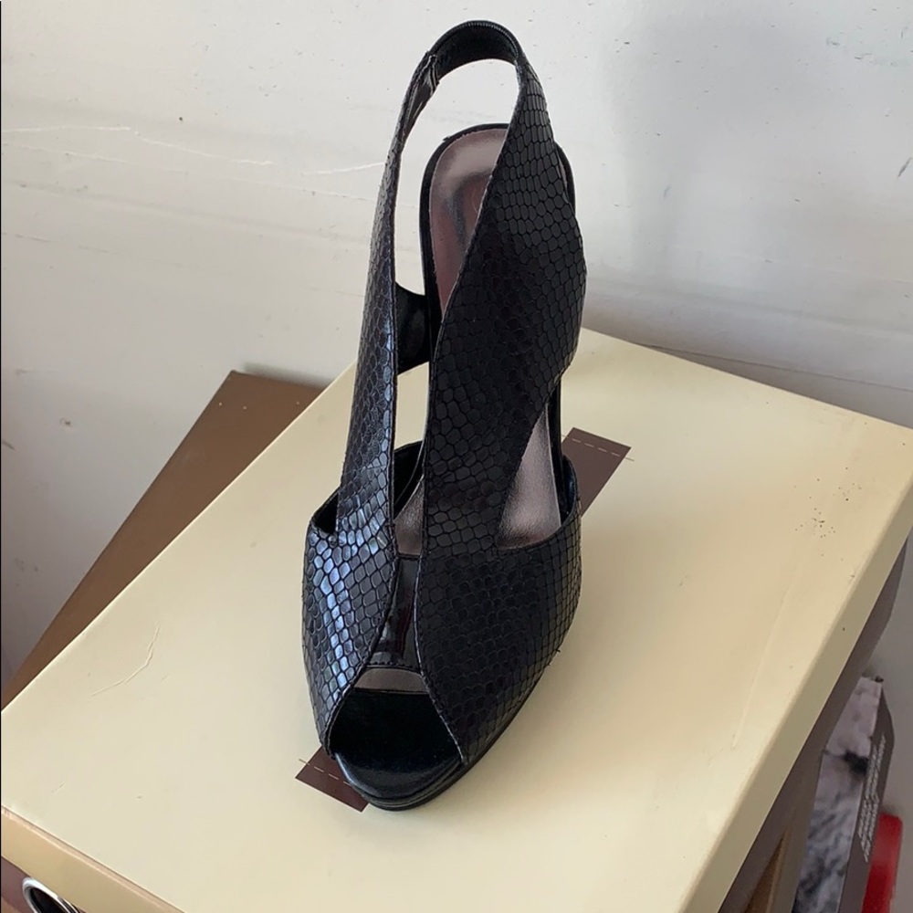 Black Heel with Snake Print By Audrey Brooke